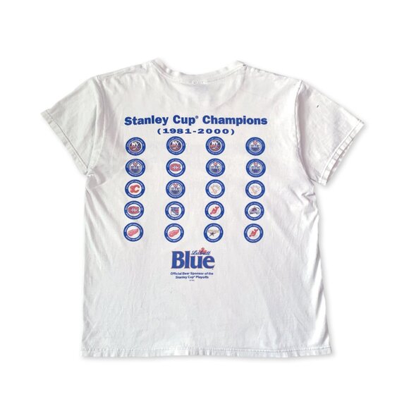 Vintage Labatt Blue Stanley Cup Champions Hockey T-shirt Sports Punk Grunge 2000 - Picture 2 of 14